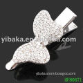 Silver hair jewelry ,butterfly wing design rhinestone barrette clips Hair Accessories HF80671